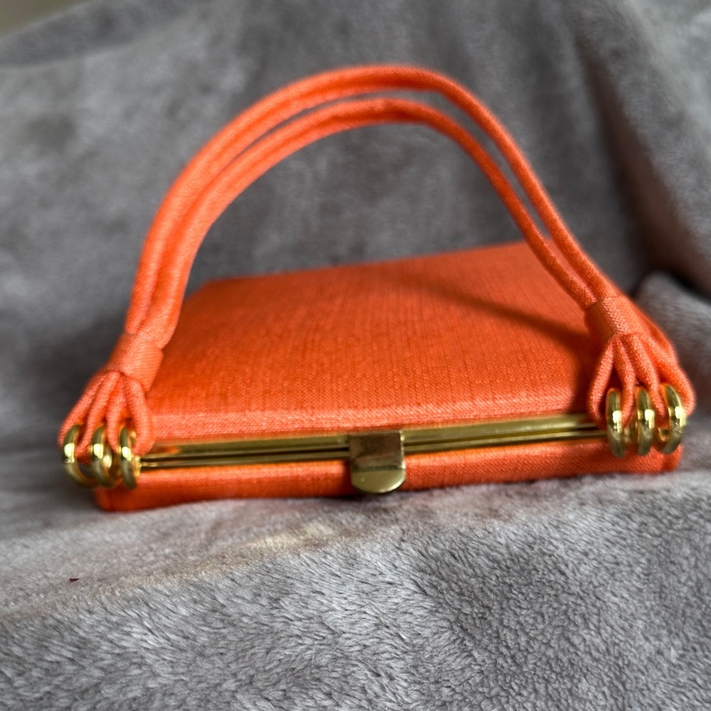 Vintage 1960s Orange Frame Handbag - Picture 3 of 7